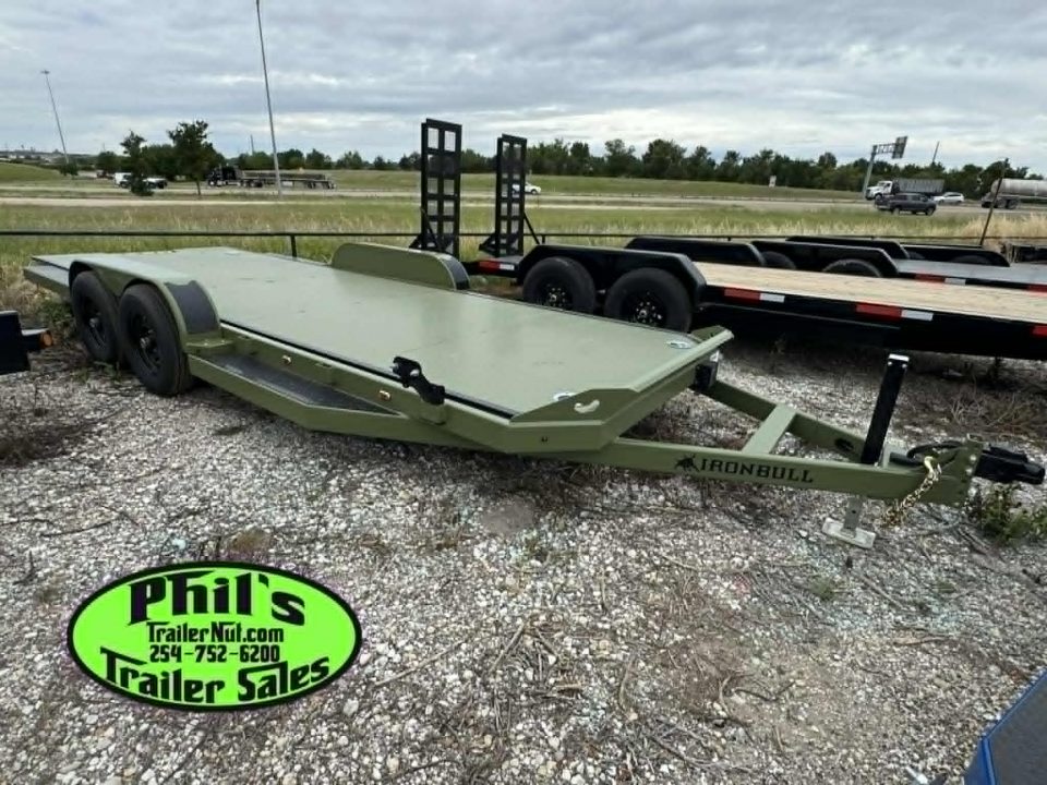 New Iron Bull 83X20 TILT TRAILER OPEN CAR HAULER STEEL DECK Equipment Trailer TILT TRAILER 5200LB AXLES