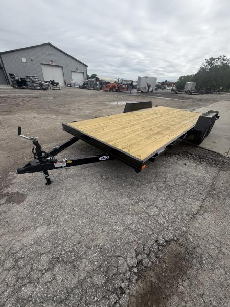 New 2026 AMO UT182 Car Hauler 82x18 TA DOVETAIL SLIDE IN RAMPS (GVW:7000) BLACK