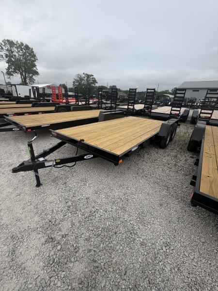 New 2026 AMO UT162 Car Hauler 82X16 TA DOVETAIL W/ SLIDE IN RAMPS (GVW:7000) BLACK