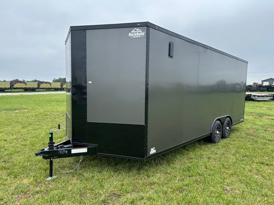 New 2026 Rock Solid 8.5x20 Tandem 10K Cargo w/ .080 Polycore Sides, 7' Interior Height, & Ramp Door