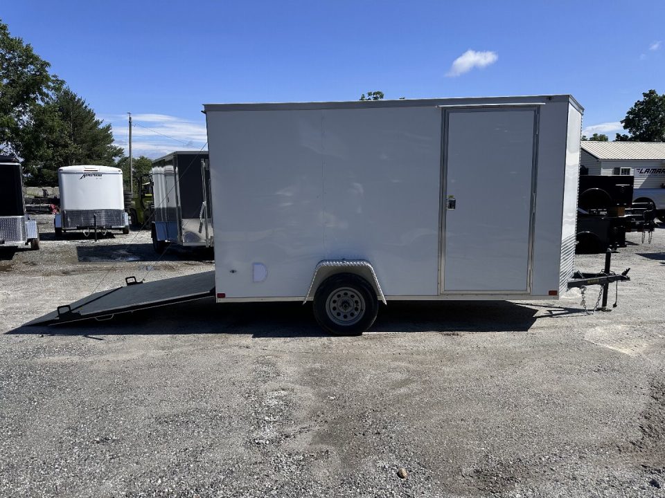 New 2026 Covered Wagon Trailers 6X12SA Cargo / Enclosed Trailer / Polycore White Exterior / Side Door with Bar Lock