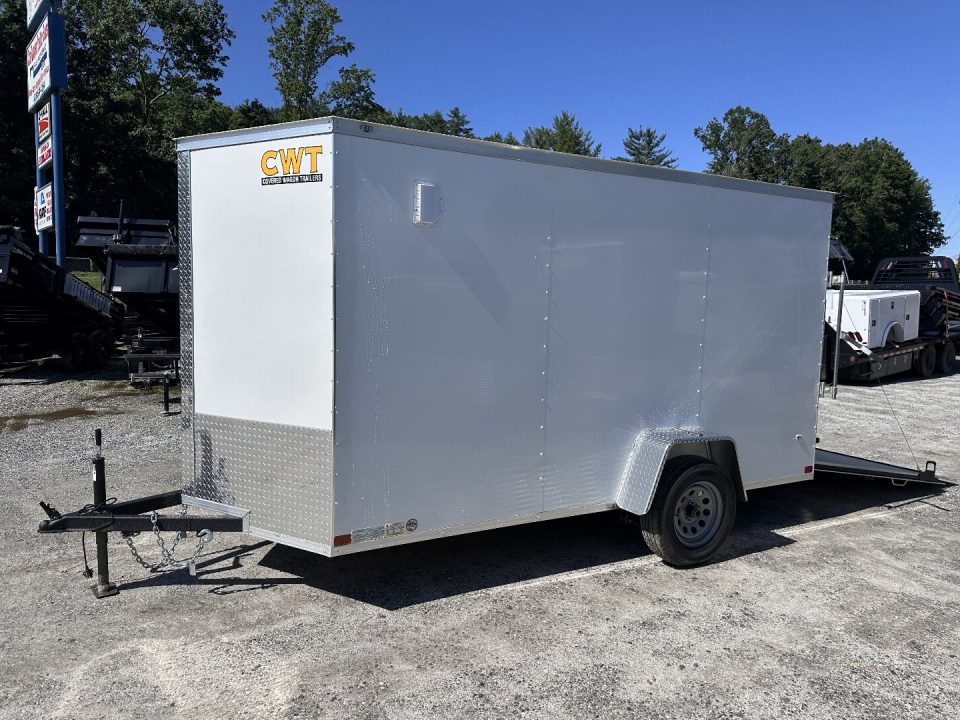 New 2026 Covered Wagon Trailers 6X12SA Cargo / Enclosed Trailer / Polycore White Exterior / Side Door with Bar Lock