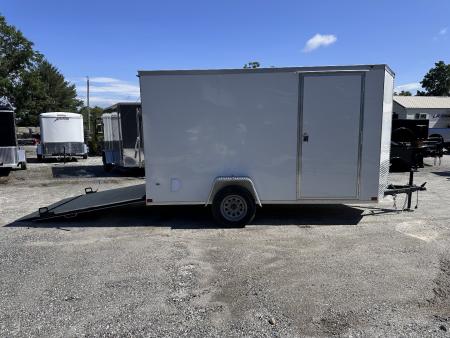 New 2026 Covered Wagon Trailers 6X12SA Cargo / Enclosed Trailer / Polycore White Exterior / Side Door with Bar Lock