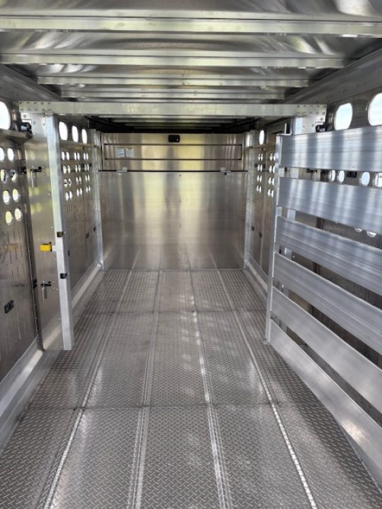 New 2027 EBY 6'11x24 Tandem 14K Livestock Trailer W/ Punch Sides & Floating Front Gate