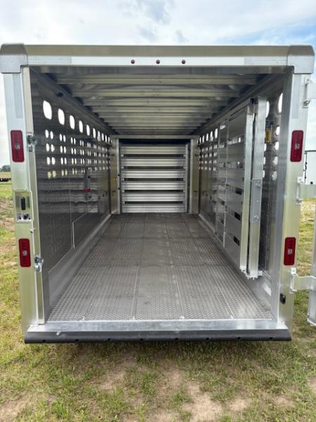 New 2027 EBY 6'11x24 Tandem 14K Livestock Trailer W/ Punch Sides & Floating Front Gate