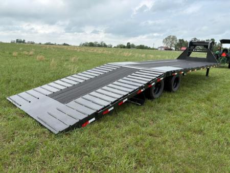 New 2026 Load Trail 102x32 Tandem 24K GN Hydrotail W/ 12' Tail, Hydro Jacks, & Full Blackwood Floor