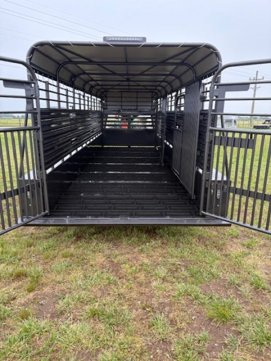 New 2026 Coose 6'8x24 Tandem 14K Livestock Trailer W/ Butterfly Back Gate, Rubber Cleated Floor, & 2 Cut Gates