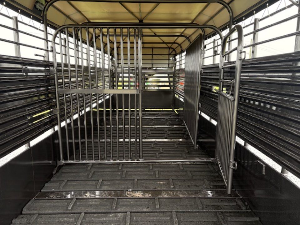 New 2026 Coose 6'8x24 Tandem 14K Livestock Trailer W/ Butterfly Back Gate, Rubber Cleated Floor, & 2 Cut Gates