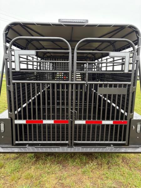 New 2026 Coose 6'8x24 Tandem 14K Livestock Trailer W/ Butterfly Back Gate, Rubber Cleated Floor, & 2 Cut Gates