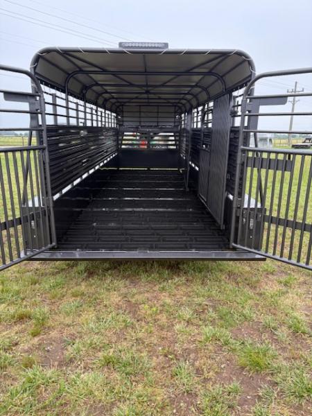 New 2026 Coose 6'8x24 Tandem 14K Livestock Trailer W/ Butterfly Back Gate, Rubber Cleated Floor, & 2 Cut Gates