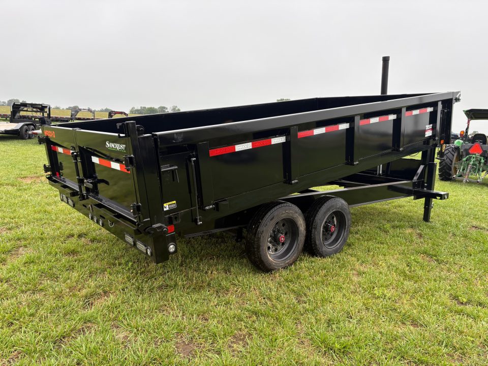 New 2027 MAXX-D 96x16 Tandem 17.5K GN Dump Trailer W/ Fold Down Sides & Telescopic Hoist