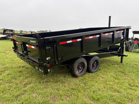 New 2027 MAXX-D 96x16 Tandem 17.5K GN Dump Trailer W/ Fold Down Sides & Telescopic Hoist
