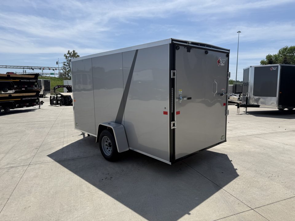 New NEW 2026 AERO 6x12 +2 V WHITE Interior QUALITY Enclosed Rear Ramp Cargo Trailer