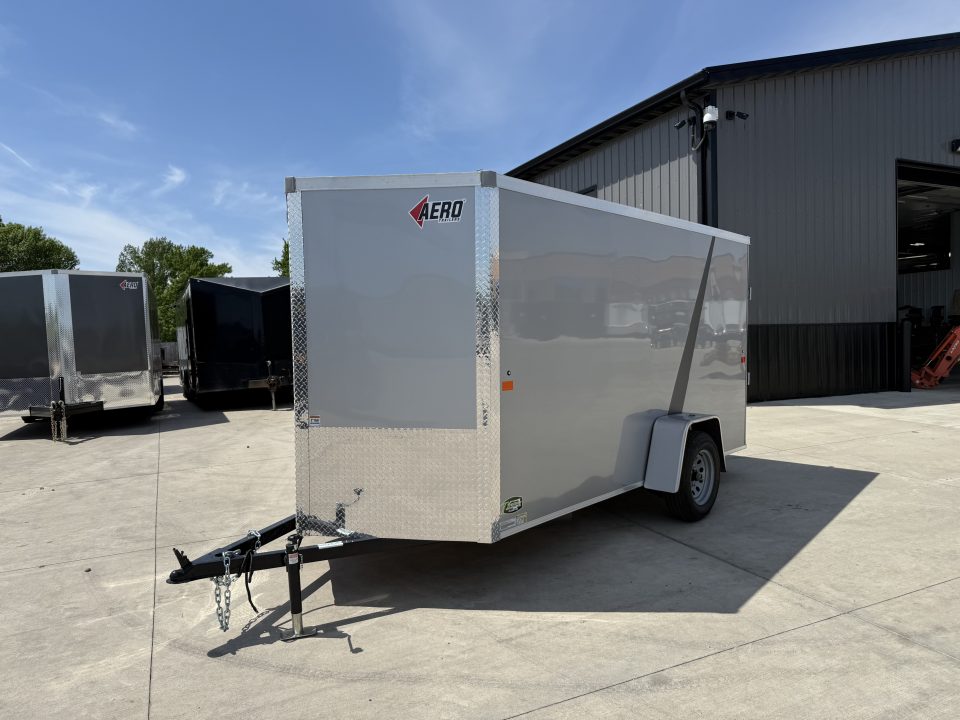 New NEW 2026 AERO 6x12 +2 V WHITE Interior QUALITY Enclosed Rear Ramp Cargo Trailer