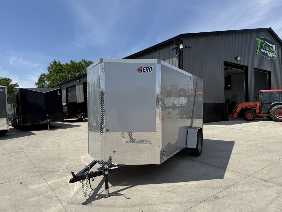 New NEW 2026 AERO 6x12 +2 V WHITE Interior QUALITY Enclosed Rear Ramp Cargo Trailer
