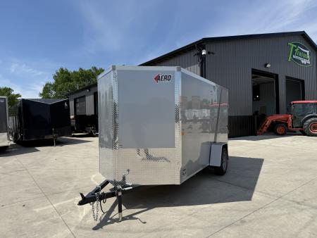 New NEW 2026 AERO 6x12 +2 V WHITE Interior QUALITY Enclosed Rear Ramp Cargo Trailer