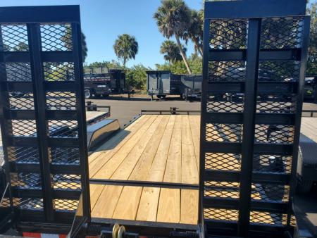New 2026 Down 2 Earth Trailers 7X20 TANDEM AXLE 17600 GVWR Equipment Trailer WITH 17.5" WHEELS/16 PLY TIRES AND STAND UP EQUIPMENT RAMPS