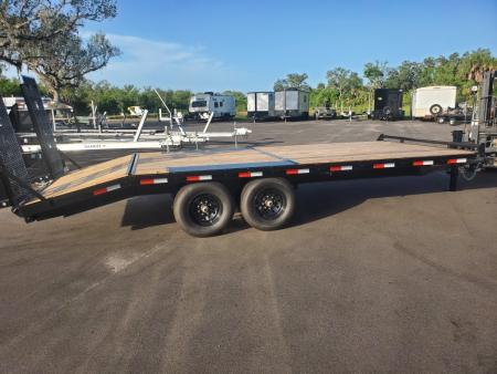 New 2026 Down 2 Earth Trailers 8.5X20(18+2) TA 14000 LB GVWR DECKOVER Trailer WITH 2FT DOVETAIL, ADJUSTABLE COUPLER, STAND UP EQUIPMENT RAMPS