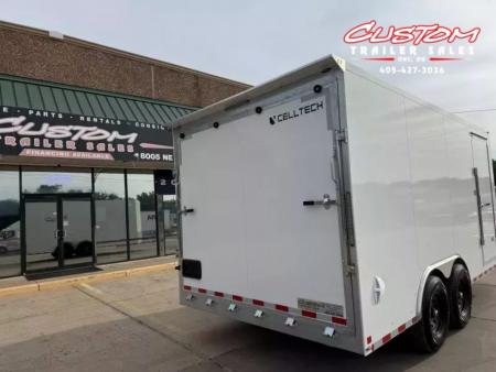 New #002609 2026 CELLTECH TA5 8.5 X 16 TANDEM AXLE ALL STEEL ENCLOSED 14K W/ REAR RAMP DOOR