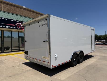 New #002610 2026 CELL TECH TA5 8.5 X 20 TANDEM AXLE ALL STEEL ENCLOSED 14K W/ REAR RAMP DOOR
