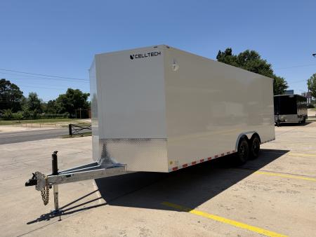 New #002610 2026 CELL TECH TA5 8.5 X 20 TANDEM AXLE ALL STEEL ENCLOSED 14K W/ REAR RAMP DOOR