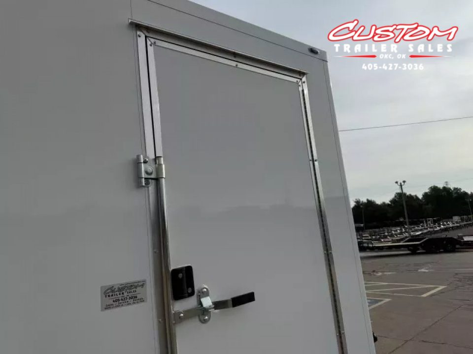 New #002608 2026 CELL TECH TA3 7 X 16 TANDEM AXLE ALL STEEL ENCLOSED W/ REAR RAMP DOOR