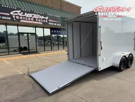 New #002608 2026 CELL TECH TA3 7 X 16 TANDEM AXLE ALL STEEL ENCLOSED W/ REAR RAMP DOOR
