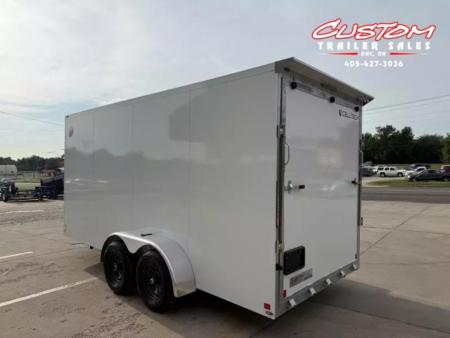 New #002608 2026 CELL TECH TA3 7 X 16 TANDEM AXLE ALL STEEL ENCLOSED W/ REAR RAMP DOOR