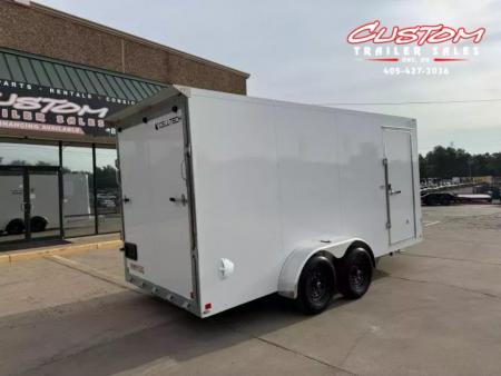 New #002608 2026 CELL TECH TA3 7 X 16 TANDEM AXLE ALL STEEL ENCLOSED W/ REAR RAMP DOOR