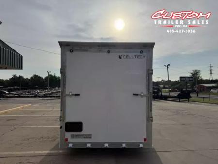 New #002608 2026 CELL TECH TA3 7 X 16 TANDEM AXLE ALL STEEL ENCLOSED W/ REAR RAMP DOOR