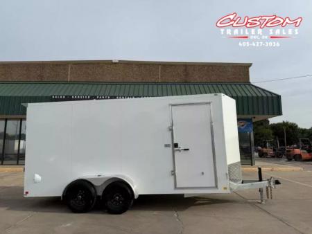 New #002608 2026 CELL TECH TA3 7 X 16 TANDEM AXLE ALL STEEL ENCLOSED W/ REAR RAMP DOOR