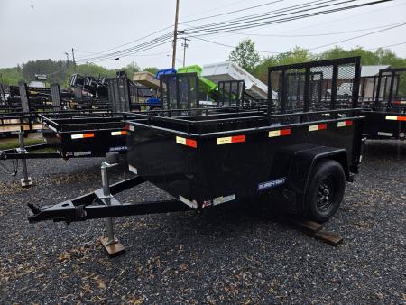 New 5 x 8 Sure-Trac 24  High Steel Side Utility Trailer, 3k GVWR ***Spring Assist Gate, Spare Tire Mount, Set Back Jack, LED Lights