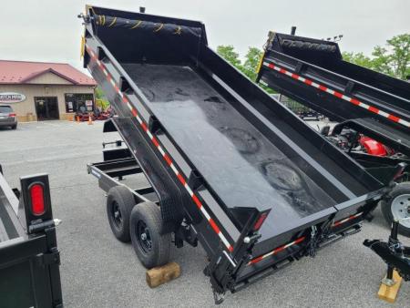 New 7 x 14 Sure-Trac HD Telescopic Dump Trailer, 14K GVWR ***w/Ramps, Combo Gate, Tarp Kit & Battery Charge