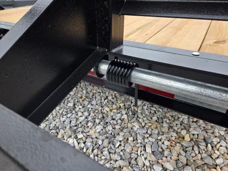 New 7 x 20 BWISE EH14 Implement Equipment Trailer, 14k GVWR **Hammertone Black w/ Tool Storage & Spring Assist Ramps