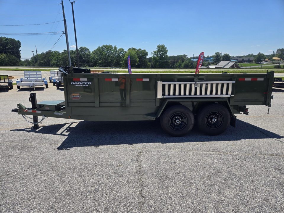 New 2026 PROSPECTOR 14K 7X16 TELESCOPING DUMP TRAILER 2' WALLS WITH SPREADER GATE