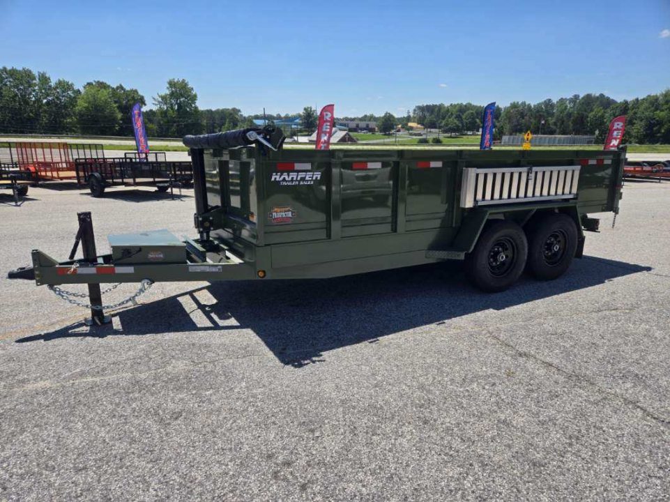 New 2026 PROSPECTOR 14K 7X16 TELESCOPING DUMP TRAILER 2' WALLS WITH SPREADER GATE