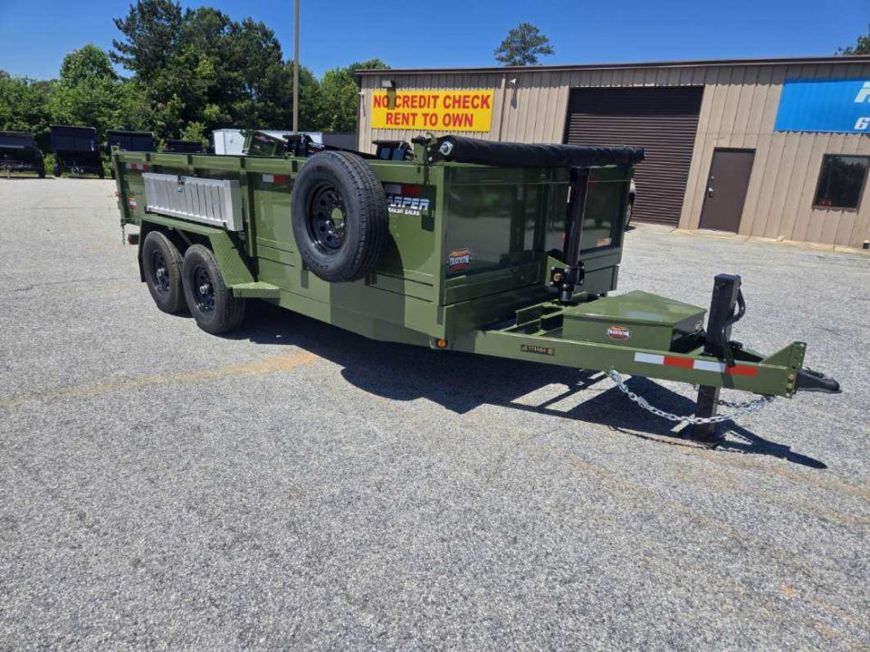 New 2026 PROSPECTOR 14K 7X16 TELESCOPING DUMP TRAILER 2' WALLS WITH SPREADER GATE