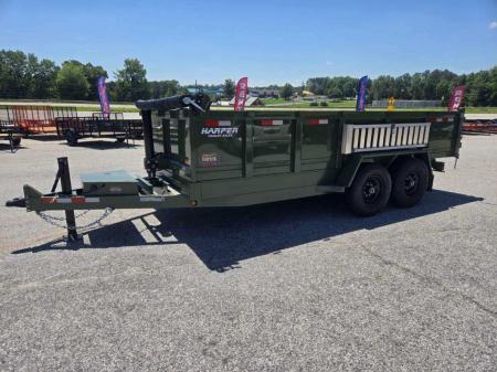 New 2026 PROSPECTOR 14K 7X16 TELESCOPING DUMP TRAILER 2' WALLS WITH SPREADER GATE