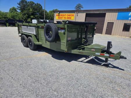 New 2026 PROSPECTOR 14K 7X16 TELESCOPING DUMP TRAILER 2' WALLS WITH SPREADER GATE