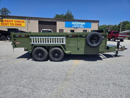 New 2026 PROSPECTOR 14K 7X16 TELESCOPING DUMP TRAILER 2' WALLS WITH SPREADER GATE