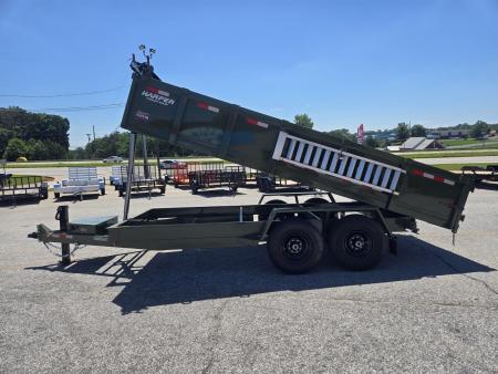New 2026 PROSPECTOR 14K 7X16 TELESCOPING DUMP TRAILER 2' WALLS WITH SPREADER GATE