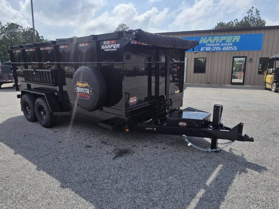 New 2026 PROSPECTOR 14K 7X16 TELESCOPING DUMP TRAILER 4' WALLS AND ALUMINIUM RAMPS