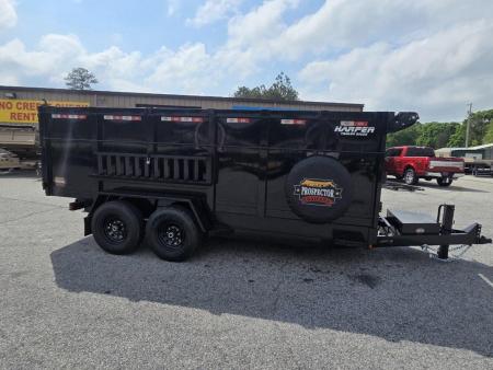 New 2026 PROSPECTOR 14K 7X16 TELESCOPING DUMP TRAILER 4' WALLS AND ALUMINIUM RAMPS
