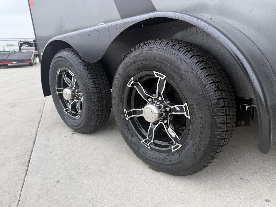 New NEW 2026 AERO 7x12 +2 V ALUMINUM Wheels, WHITE Interior, BLACKOUT Edition, QUALITY Enclosed Rear Ramp Cargo Trailer