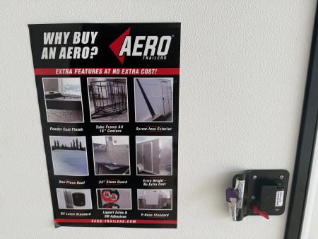 New NEW 2026 AERO 7x12 +2 V ALUMINUM Wheels, WHITE Interior, BLACKOUT Edition, QUALITY Enclosed Rear Ramp Cargo Trailer