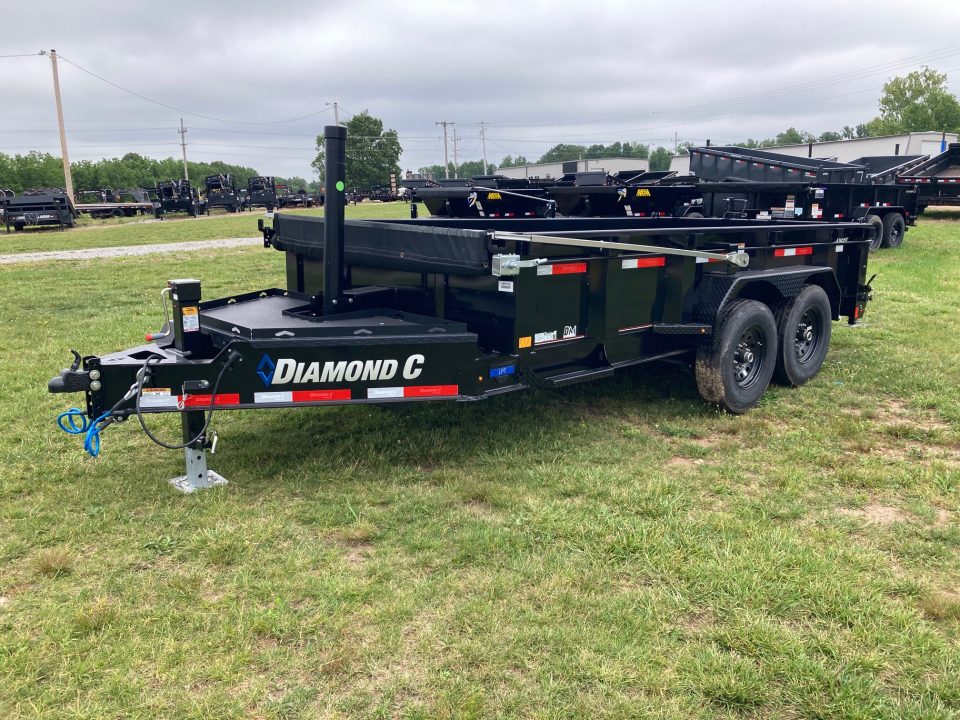 New 2025 Diamond C Trailers 82X14 TANDEM 15.9K DUMP W/ 24" SIDES , SLIDE IN RAMPS AND CRANK TARP Dump Trailer