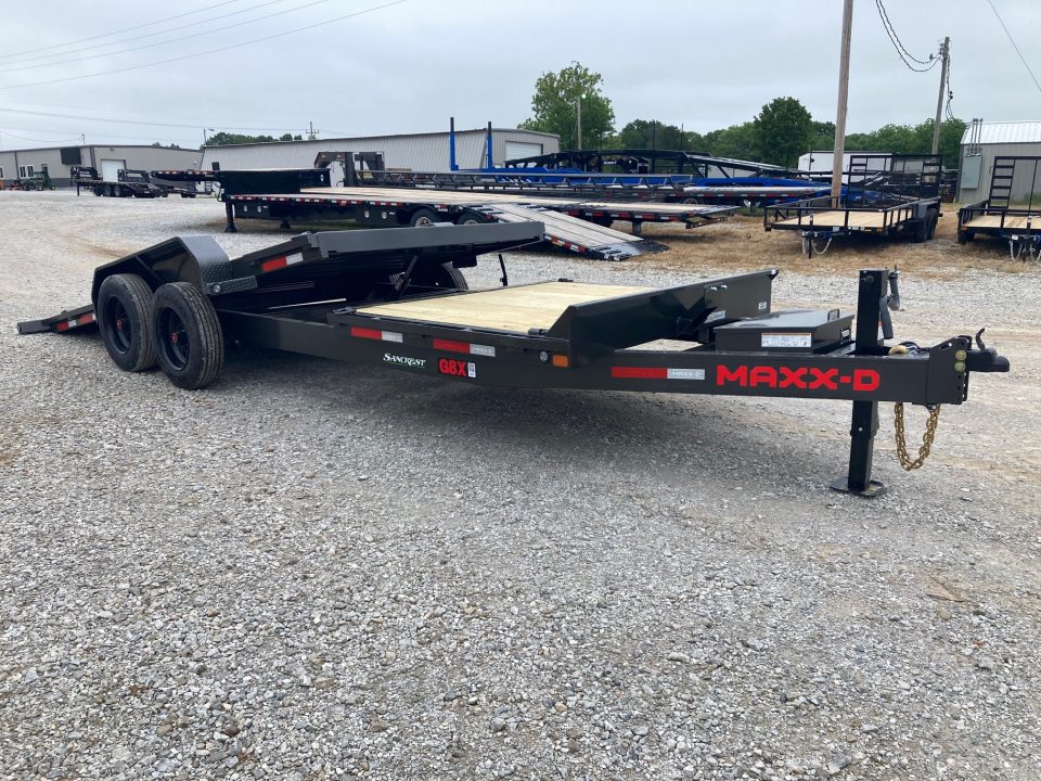 New 2027 MAXX-D 83X22 TANDEM 17.5K TILT W/ 6' STATIONARY DECK, 16' TILT DECK & TOOLBOX Tilt Trailer