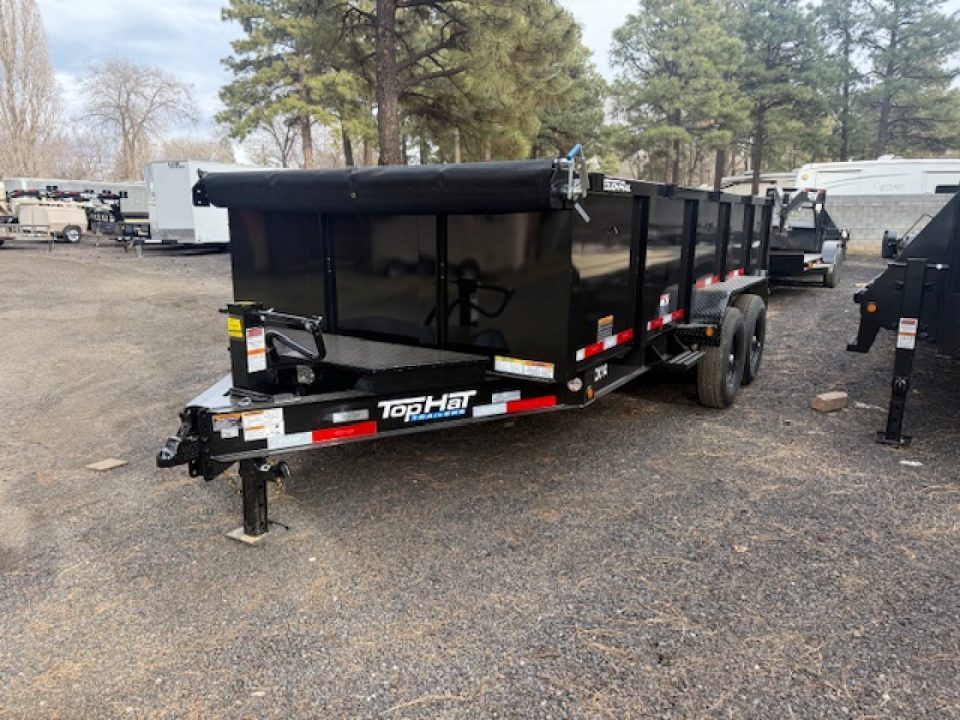 New 2026 Top Hat Trailers 7'X16' Dump Trailer 14000 lb G.V.W. 3' Sides Dump Trailer