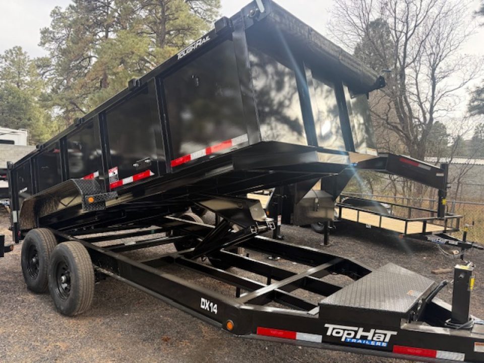 New 2026 Top Hat Trailers 7'X16' Dump Trailer 14000 lb G.V.W. 3' Sides Dump Trailer
