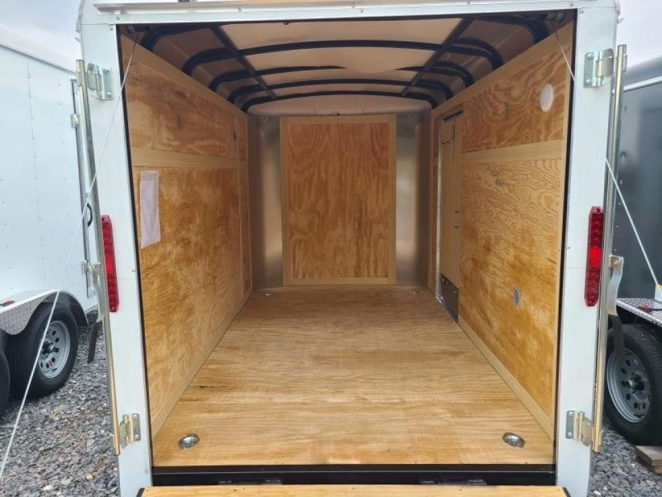 New 6 x 10 Homesteader Challenger Cargo Trailer, 3k GVWR ***White w/ Ramp Door Pkg, Tie Downs
